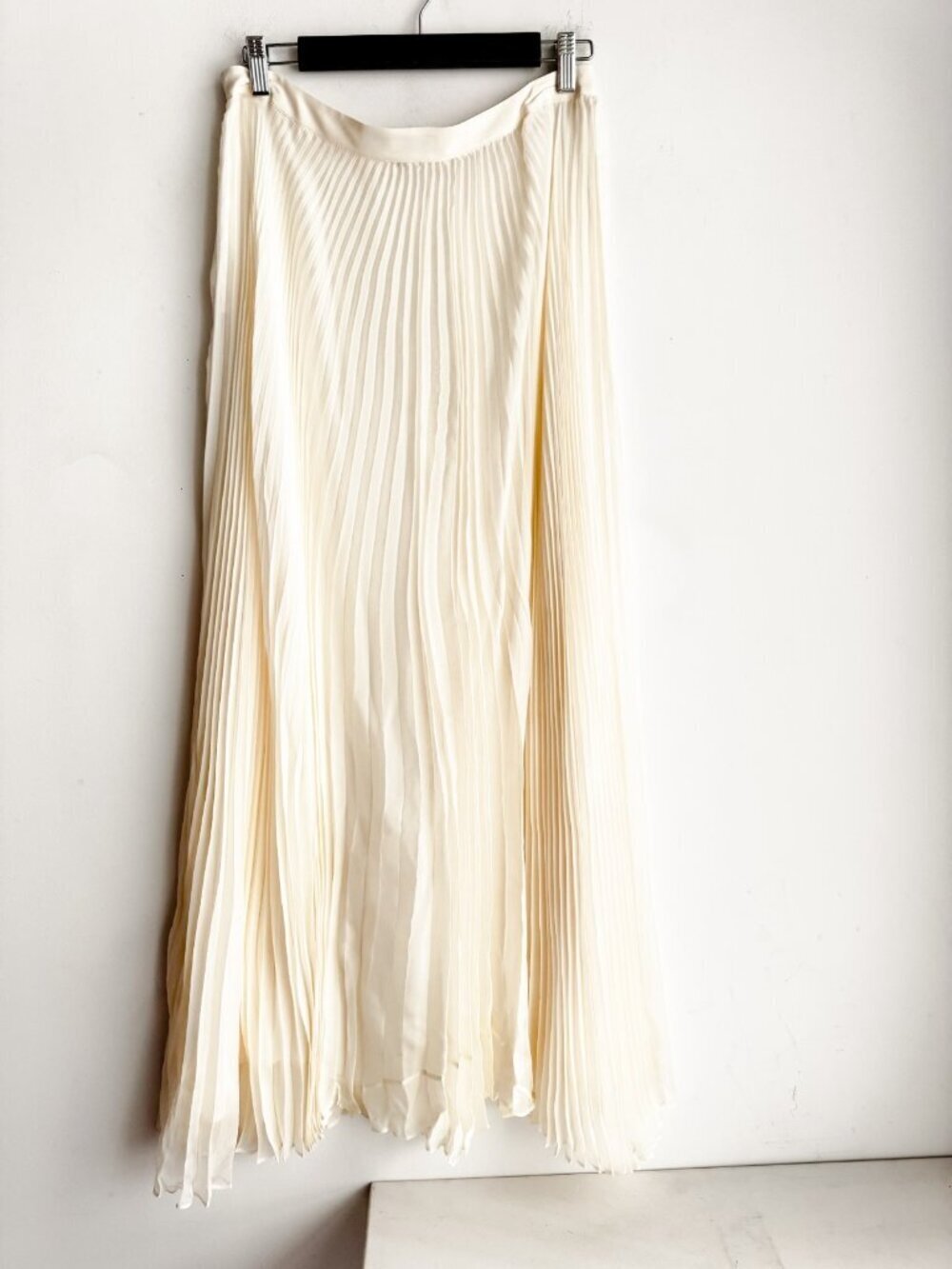 Rag and Bone Asymmetrical Pleated Ivory Silk Minimalist Skirt 6 - Picture 8 of 9